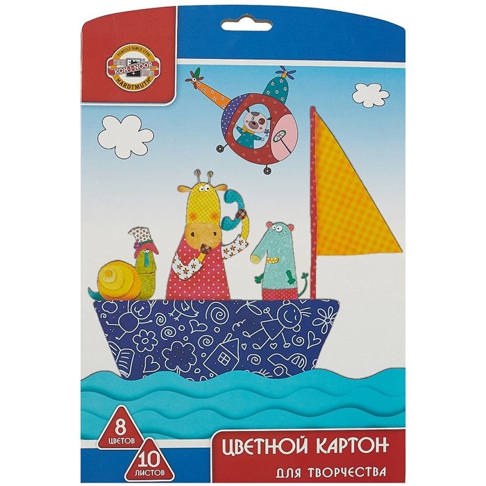 

Картон цветной Koh-i-Noor, 8 цветов, 10 листов
