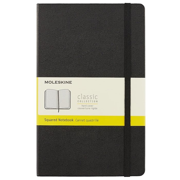 

Книга для записей Moleskin Classic Large, твёрдая обложка, чёрная, 120 листов, А5