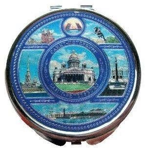сувенир акм магнит казанский собор 4х12 5 см метал панорамный Зеркальце Исаакиевский собор (d=7см.)