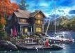 Набор для творчества, Рыжий Кот Алмазная мозаика (класс.) Яхта у красивого дома 30х40см, 26 цветов ACA014