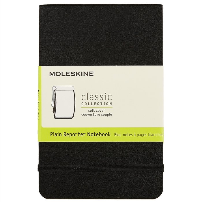

Записная книжка Moleskin Reporter Soft, нелинованная, чёрная, 96 листов, А6