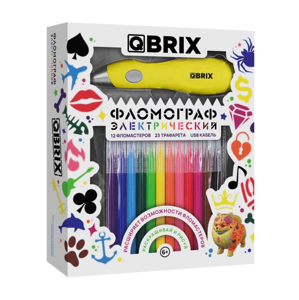 

QBRIX Фломограф с набором фломастеров из 12 цветов