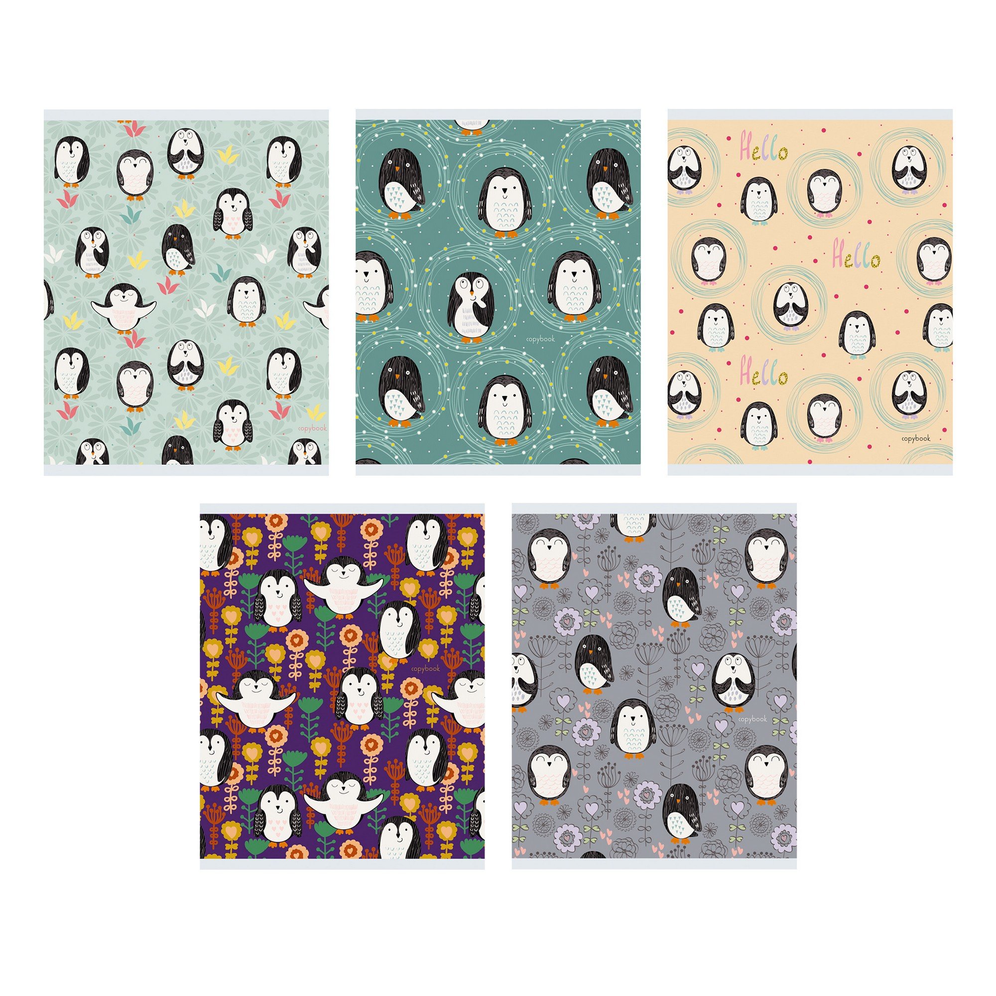 Тетрадь общая в клетку «Забавные пингвины», А5, 48 листов