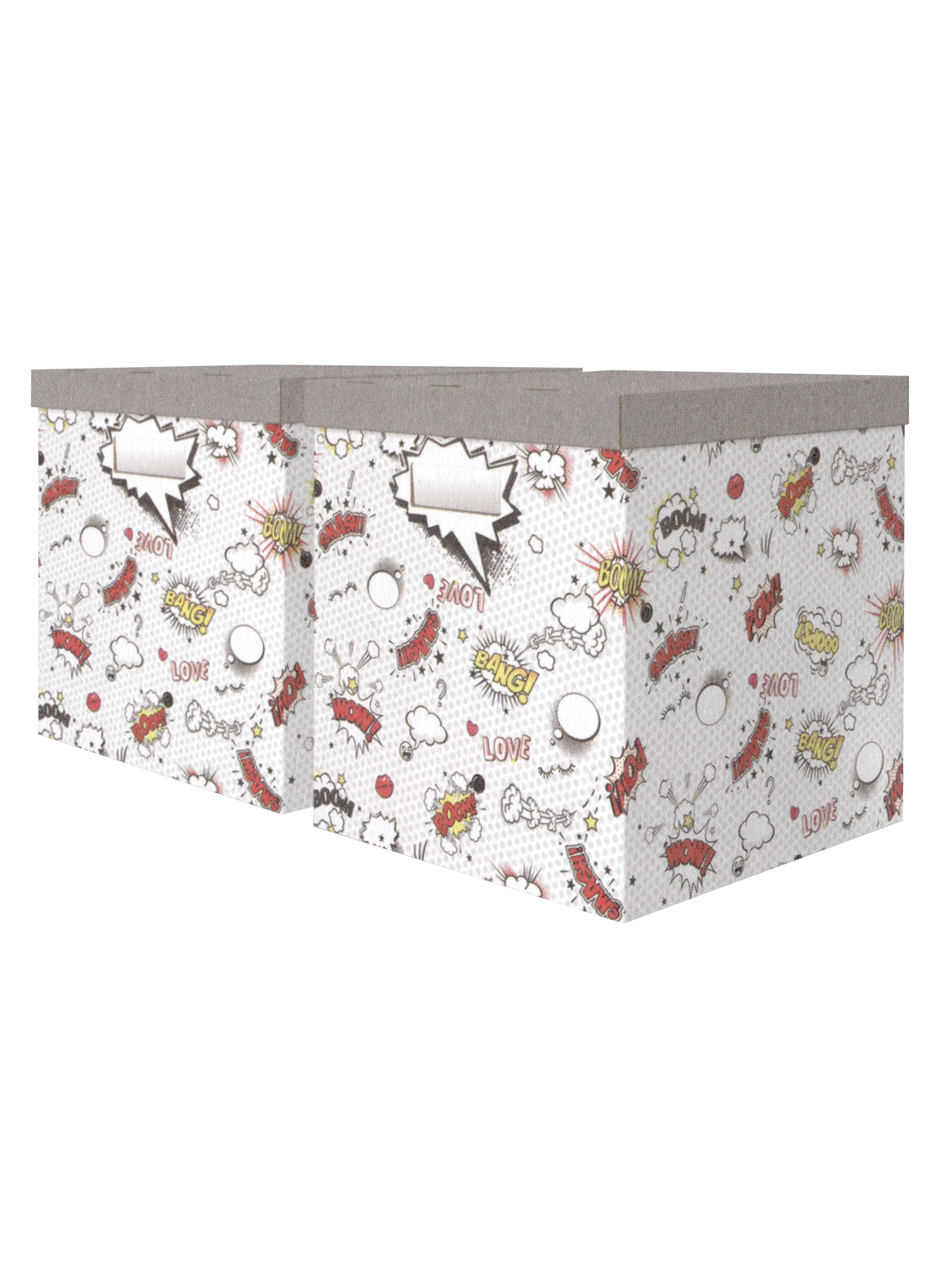 

Короб XL "Comics vibe" 32*31*35см, кашированный трехслойный гофро картон. Набор 2 шт.