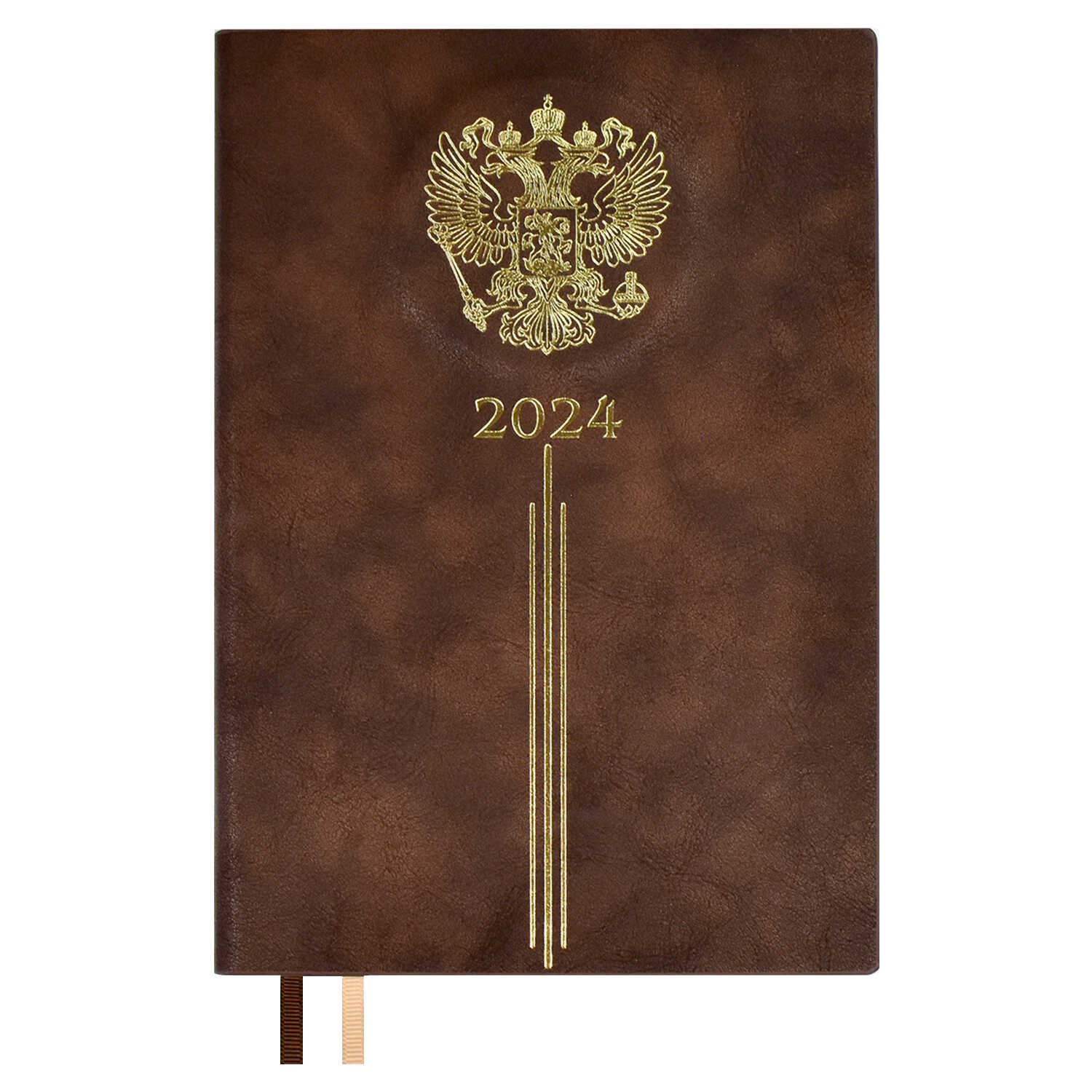 

Ежедневник дат. 2024г. А5 176л "Тиволи" коричневый, кожзам, тв.переплет, тиснение, тисн. фольгой, офсет, ляссе