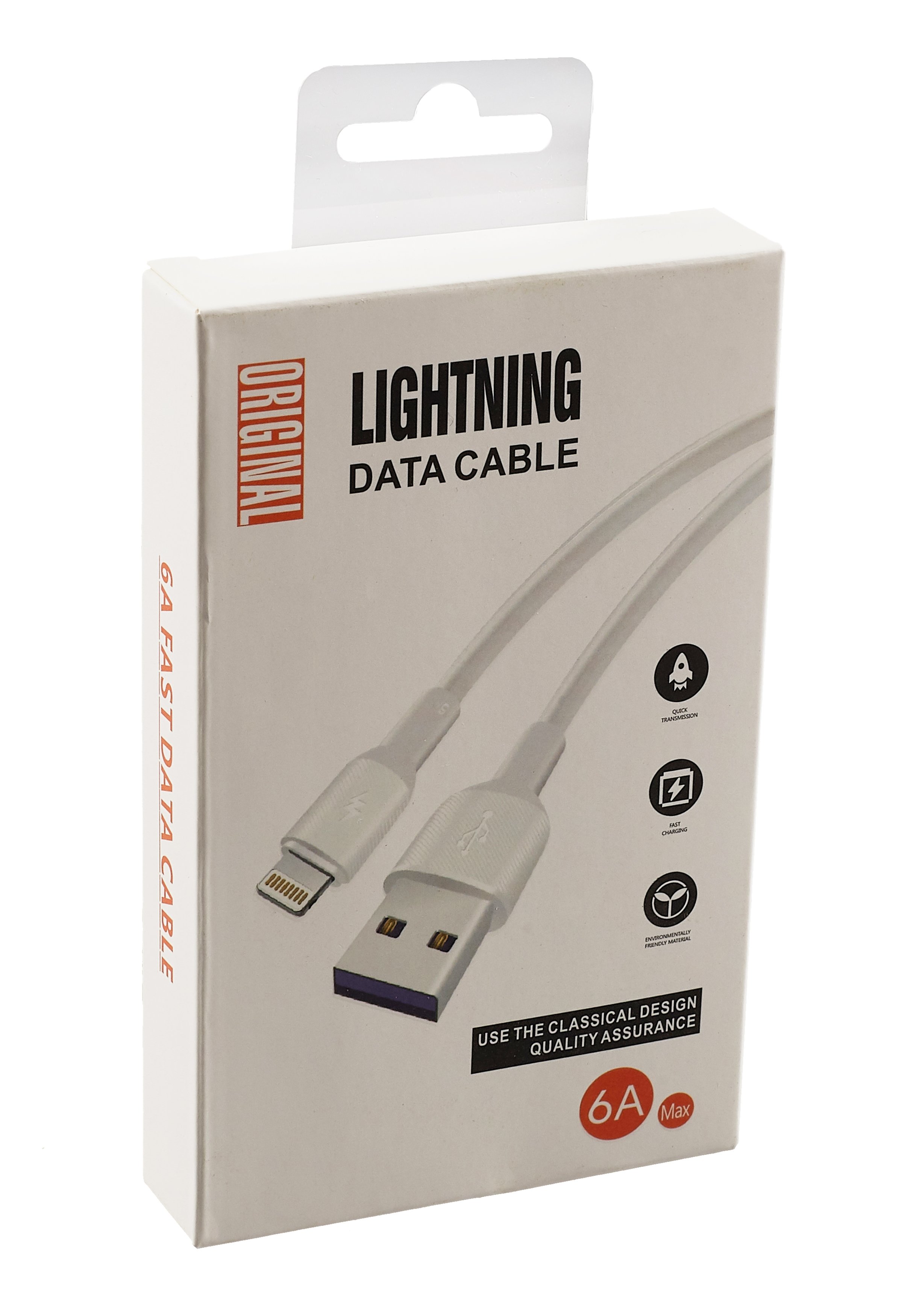 Дата-кабель Lightning (1000, 6A), белый