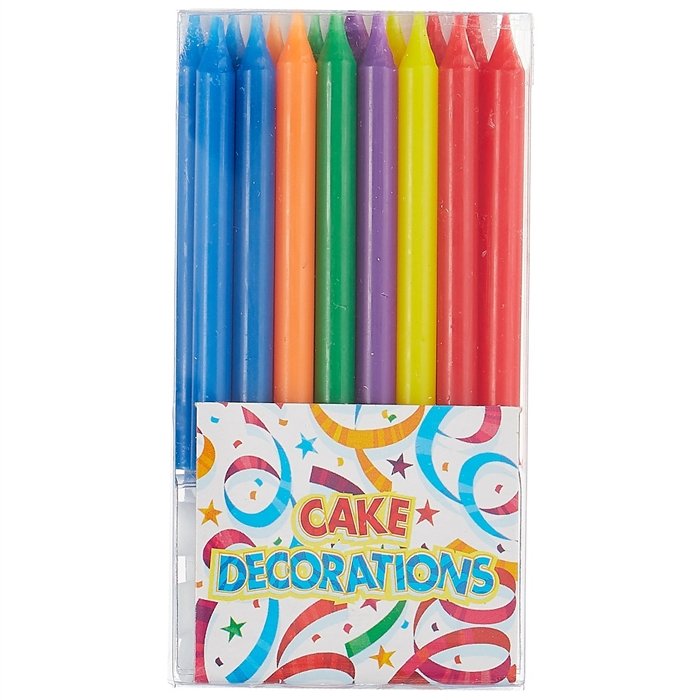 

Набор свечей для торта разноцветные (16шт) (6см)
