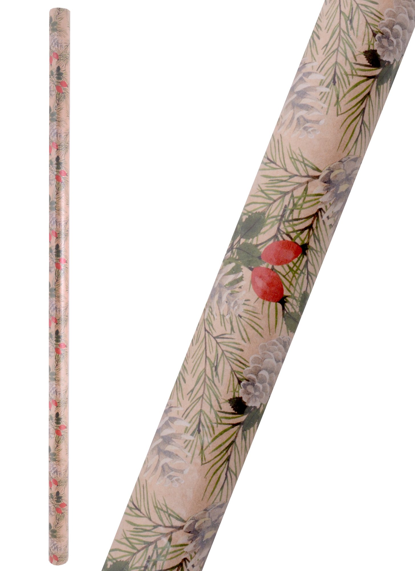 

Бумага упаковочная 70*100см "Шишки" крафт, НГ,инд.уп.