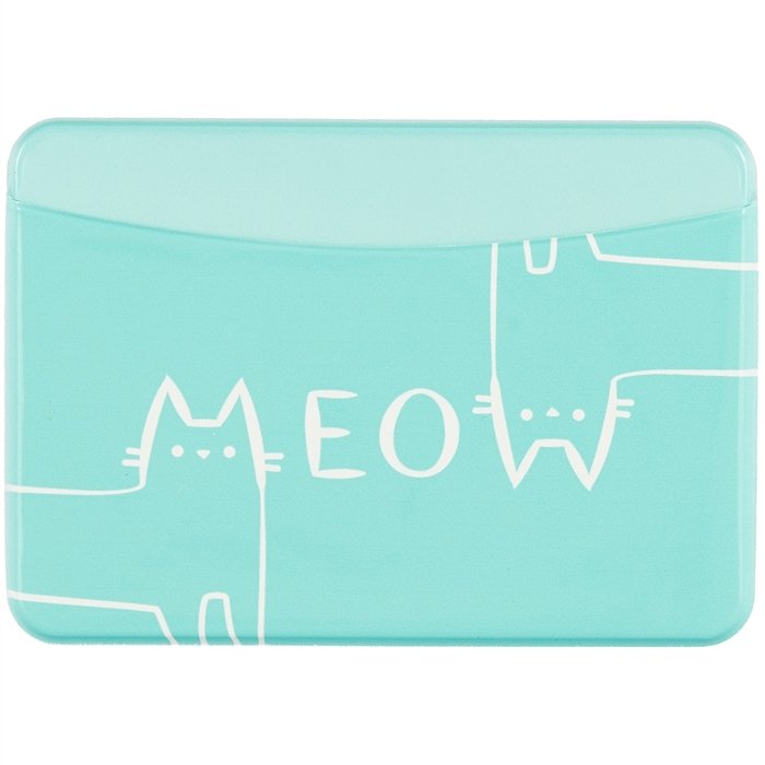 

Чехол для карточек горизонтальный Meow (мятный) (ДКГ2019-38)