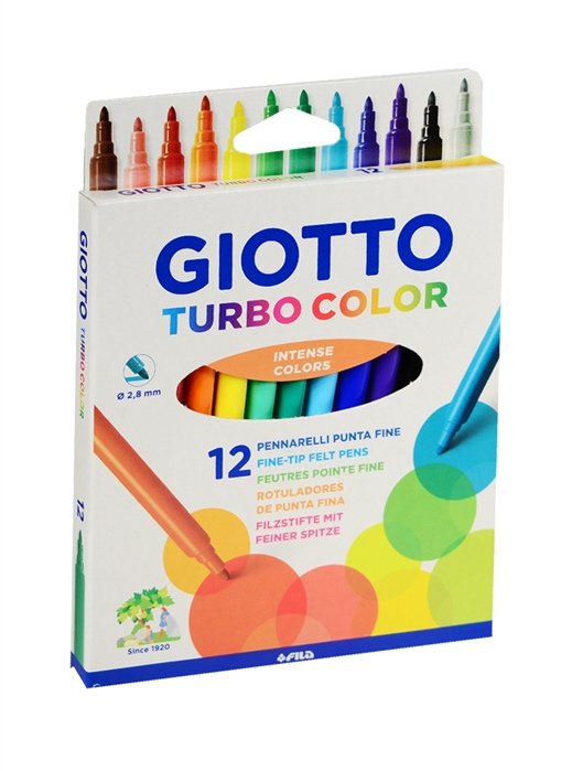 

Фломастеры Giotto, Turbo Color, 12 цветов