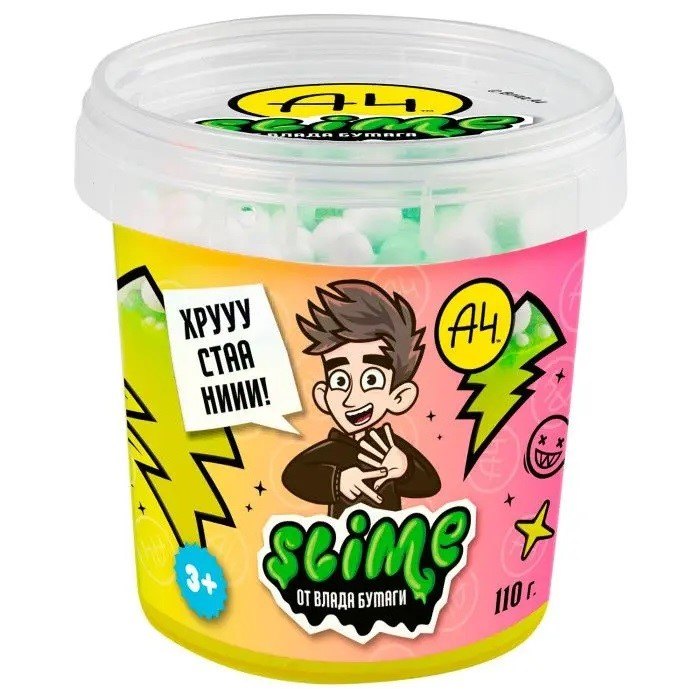 

Игрушка для детей ТМ «Slime» Crunch-slime, желтый, 110 г. Влад А5