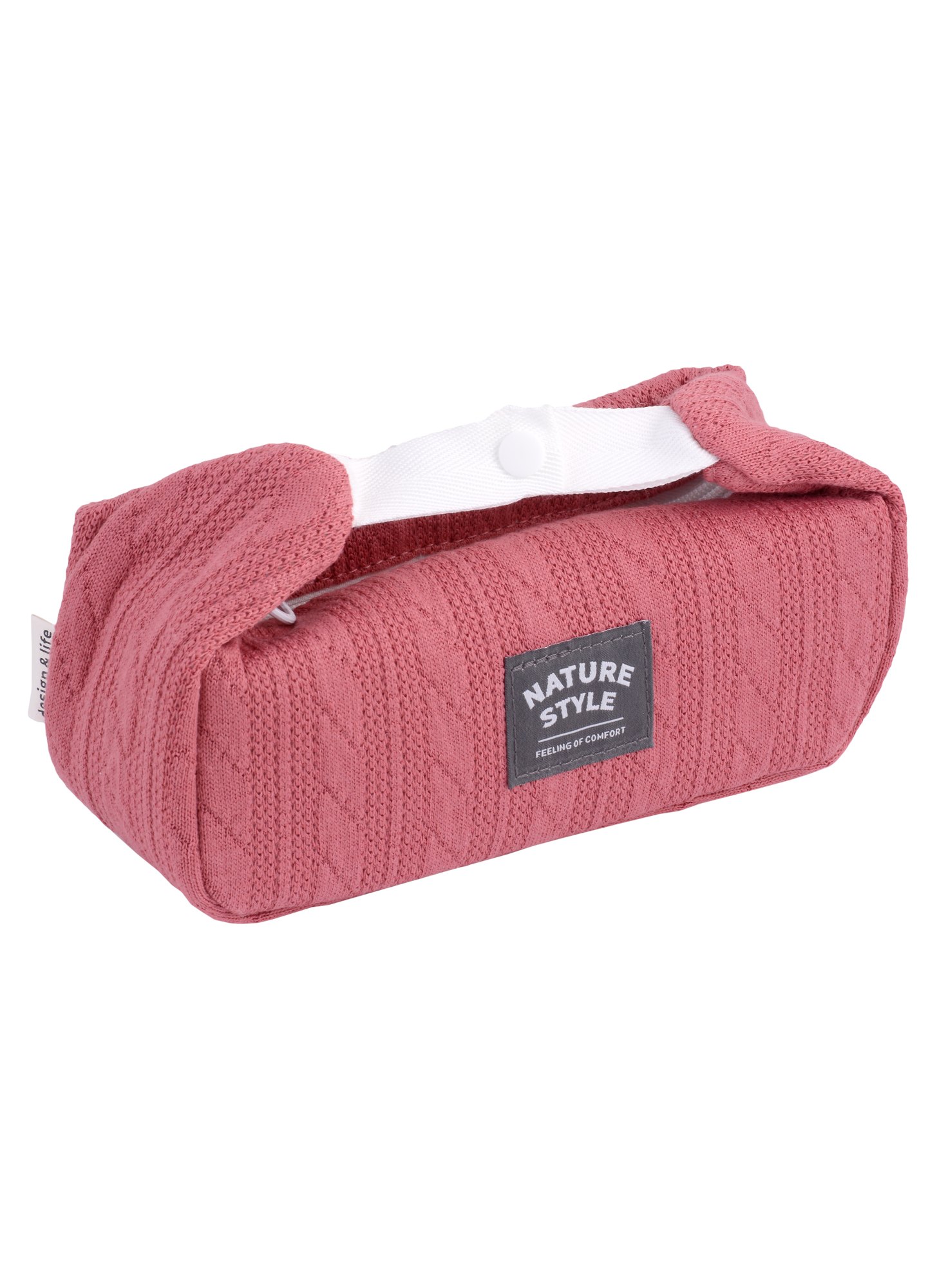 

Косметичка с ремешками на кнопке Nature Style (красная) (вязаный узор) (ПВХ) (21х8х7)