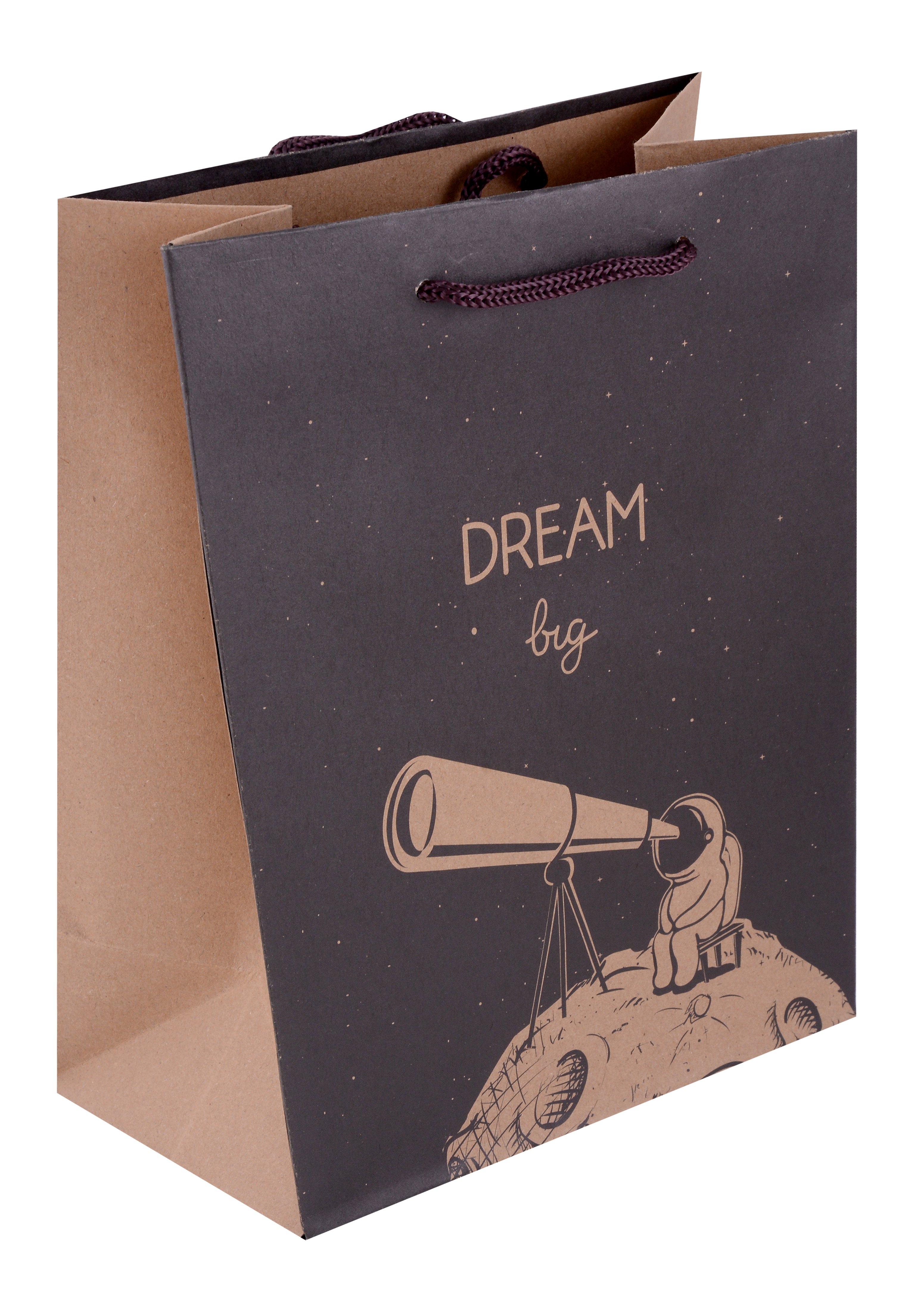 

Пакет А5 23*18*10 "Dream big" крафт, нейтр.