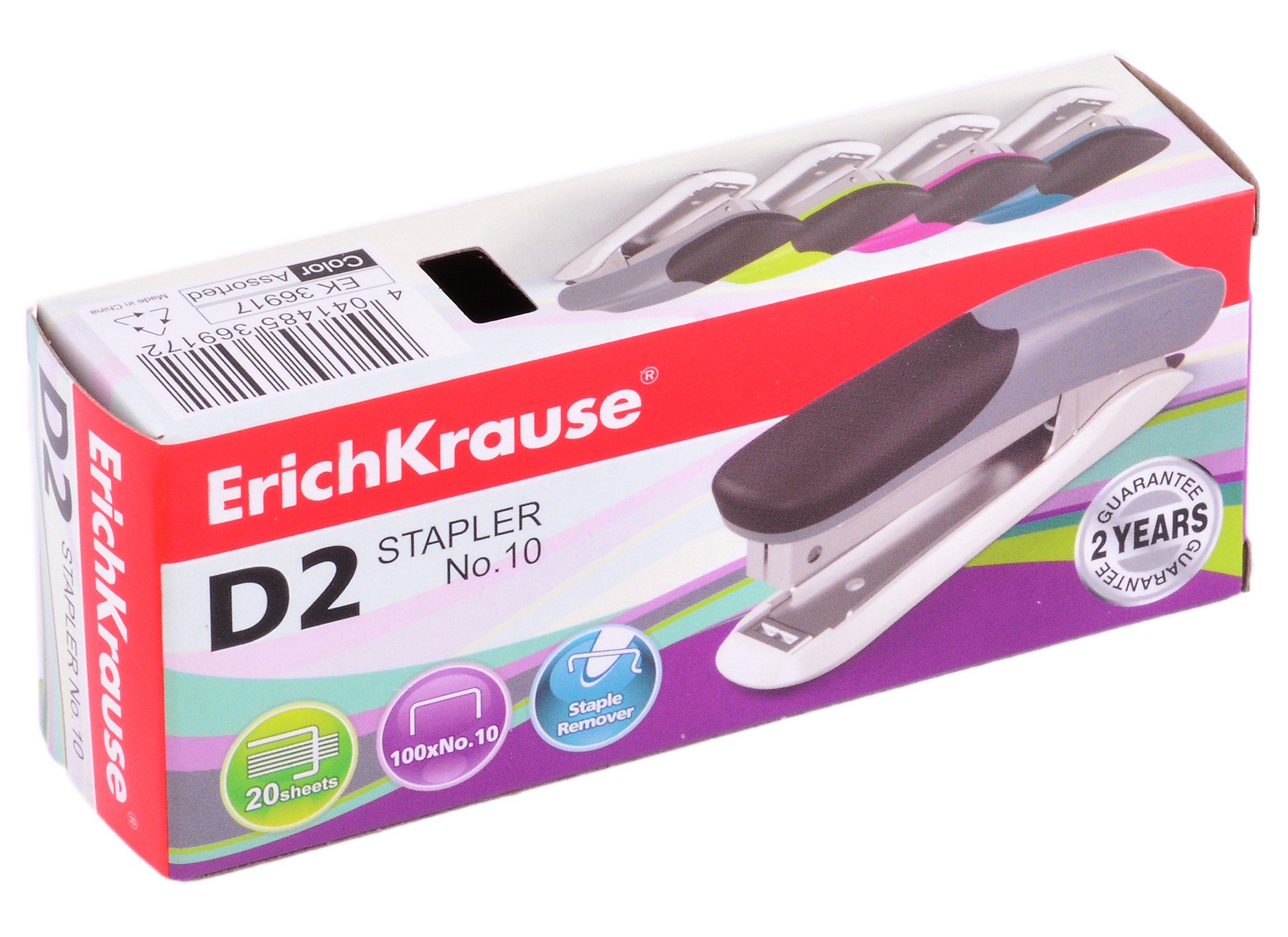 

Степлер №10 20л "D2", ассорти, ErichKrause