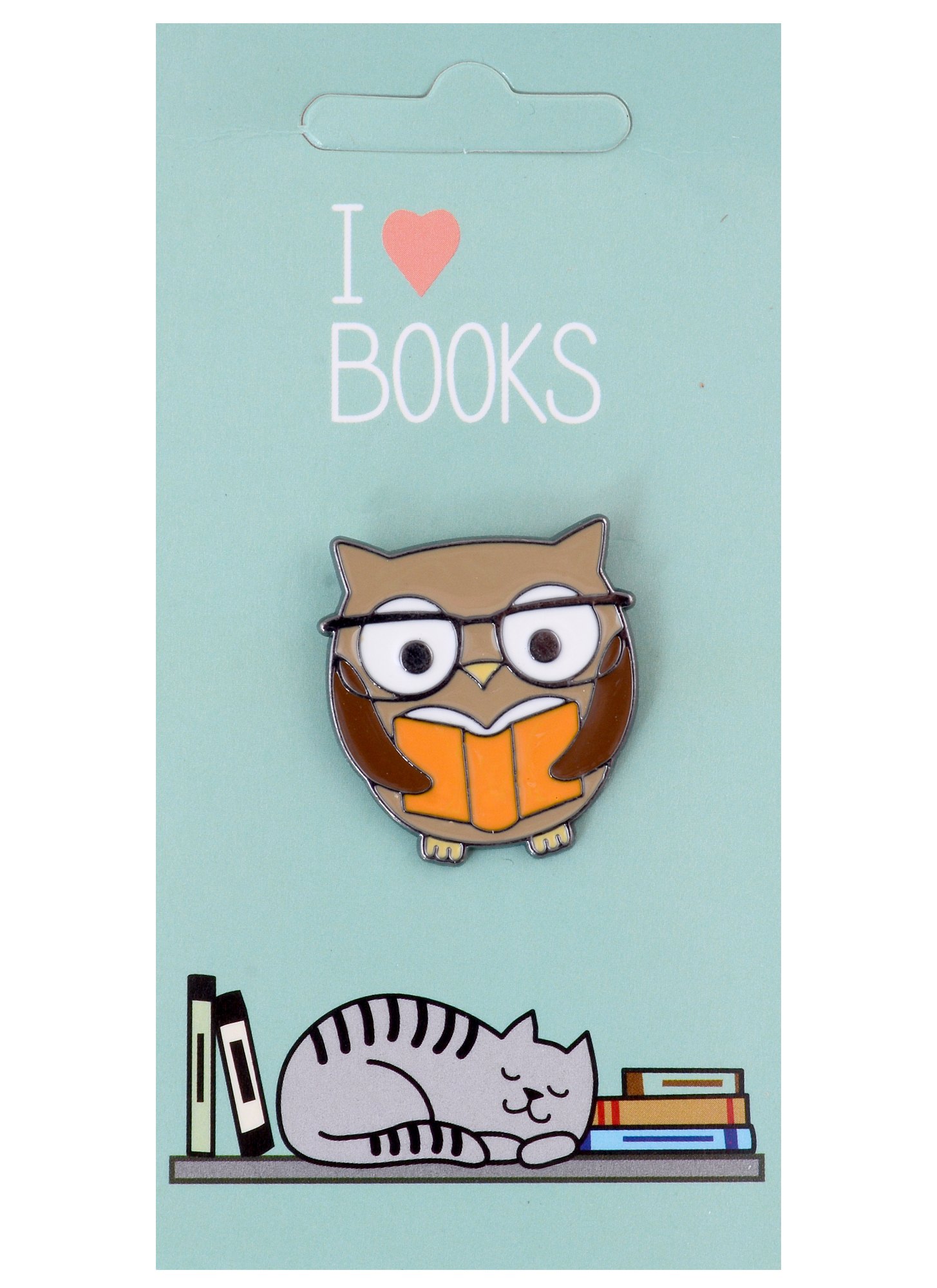 

Значок I love books Сова с книгой (металл) (12-08599-965)