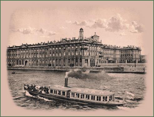 

Магнитная открытка 9*12см Ретро СПб Теплоход