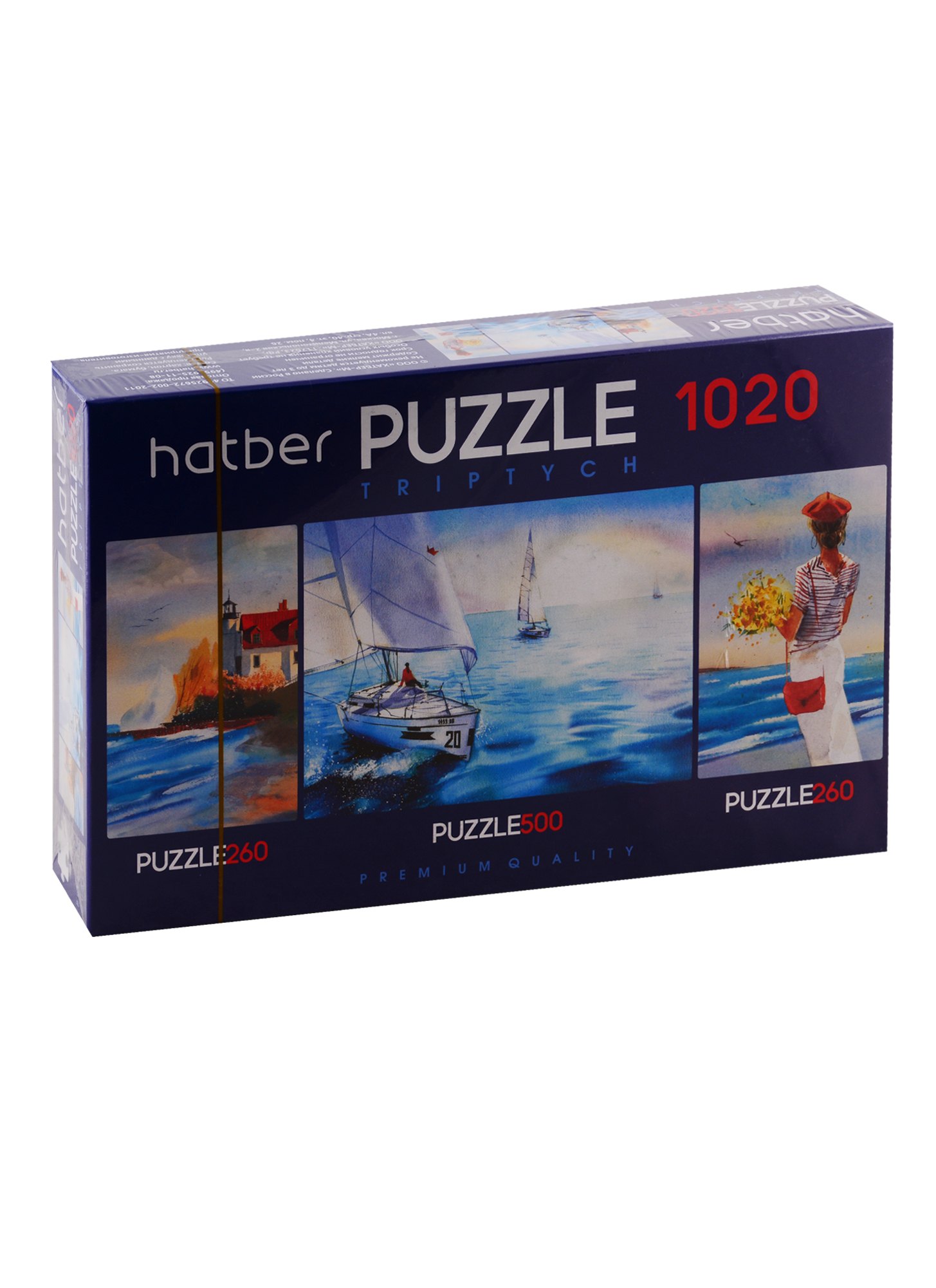 

Пазл HATBER Premium 260+500+260 элементов TRIPTYCH 3 картинки в 1 коробке-Акварель
