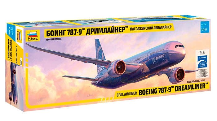 

Сборная модель ЗВЕЗДА, Пассажирский авиалайнер Боинг 787-9 Дримлайнер 1/144