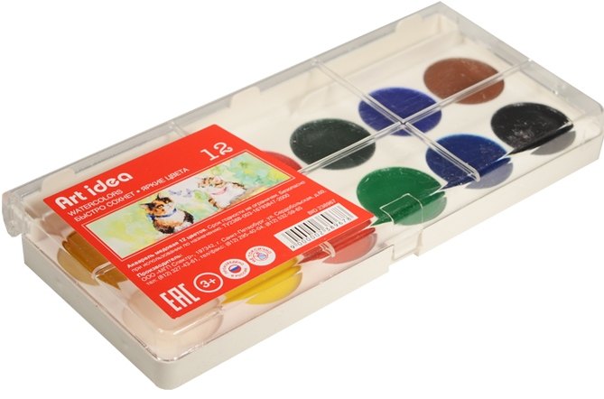 

Краски акварельные Art idea, 12 цветов