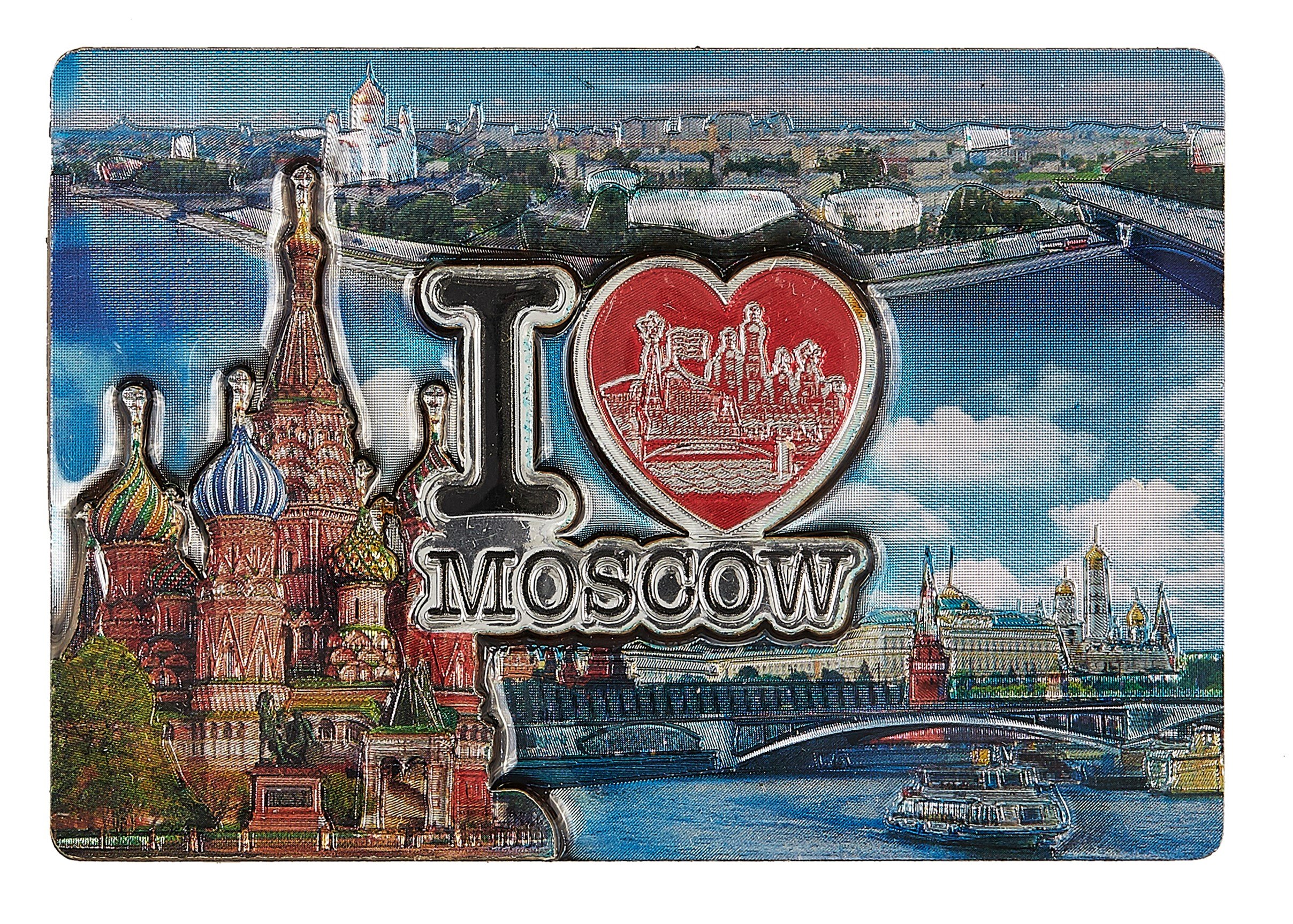 

Магнит двойной фольга под смолой I love Moscow (025-22-19K10)