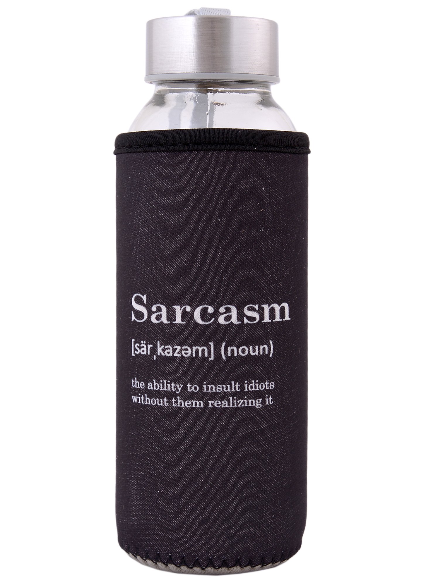 

Бутылка в чехле Sarcasm (словарь) (черная) (стекло) (300мл)