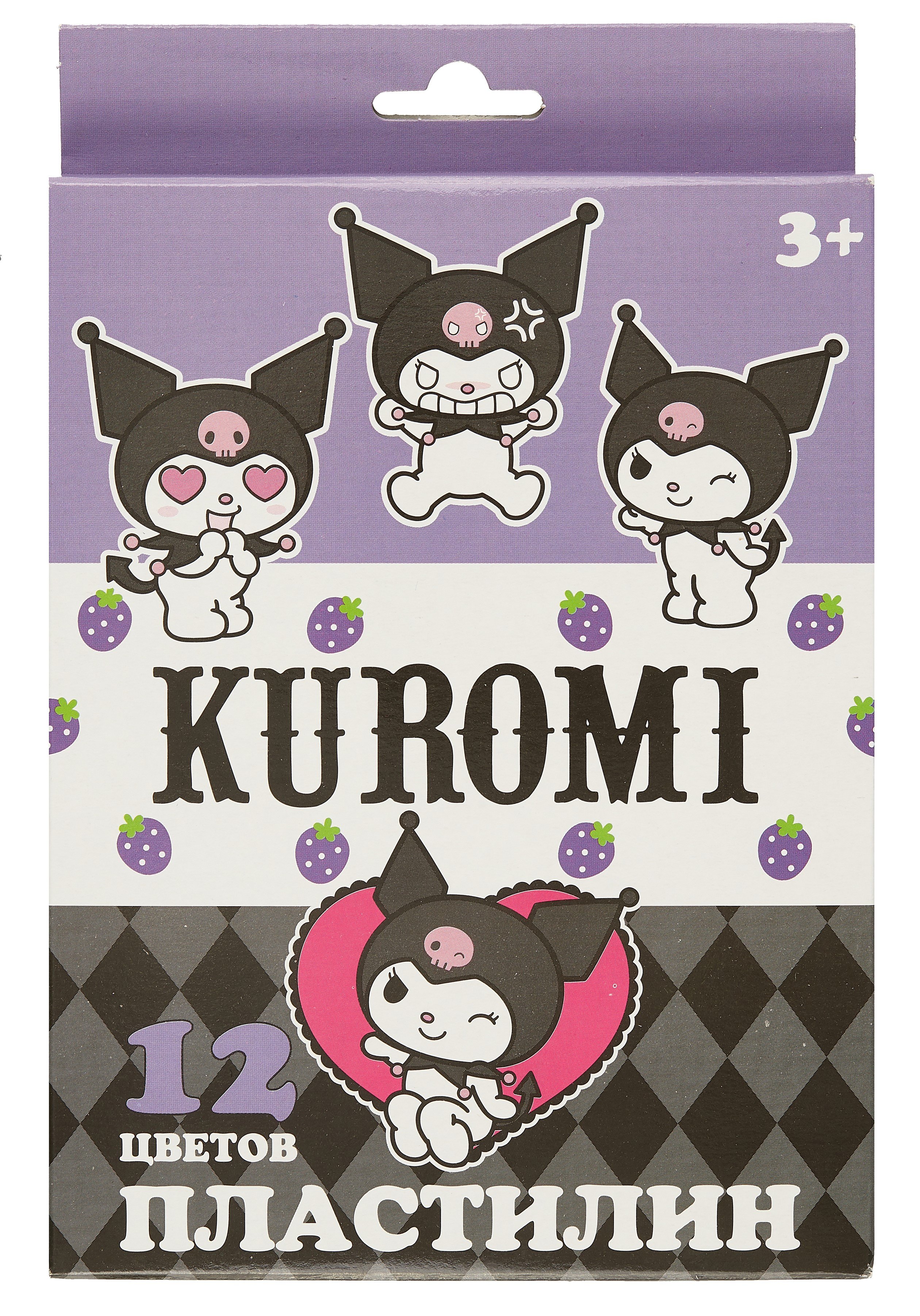 

Пластилин 12цв 240гр "Kuromi" к/к, стек