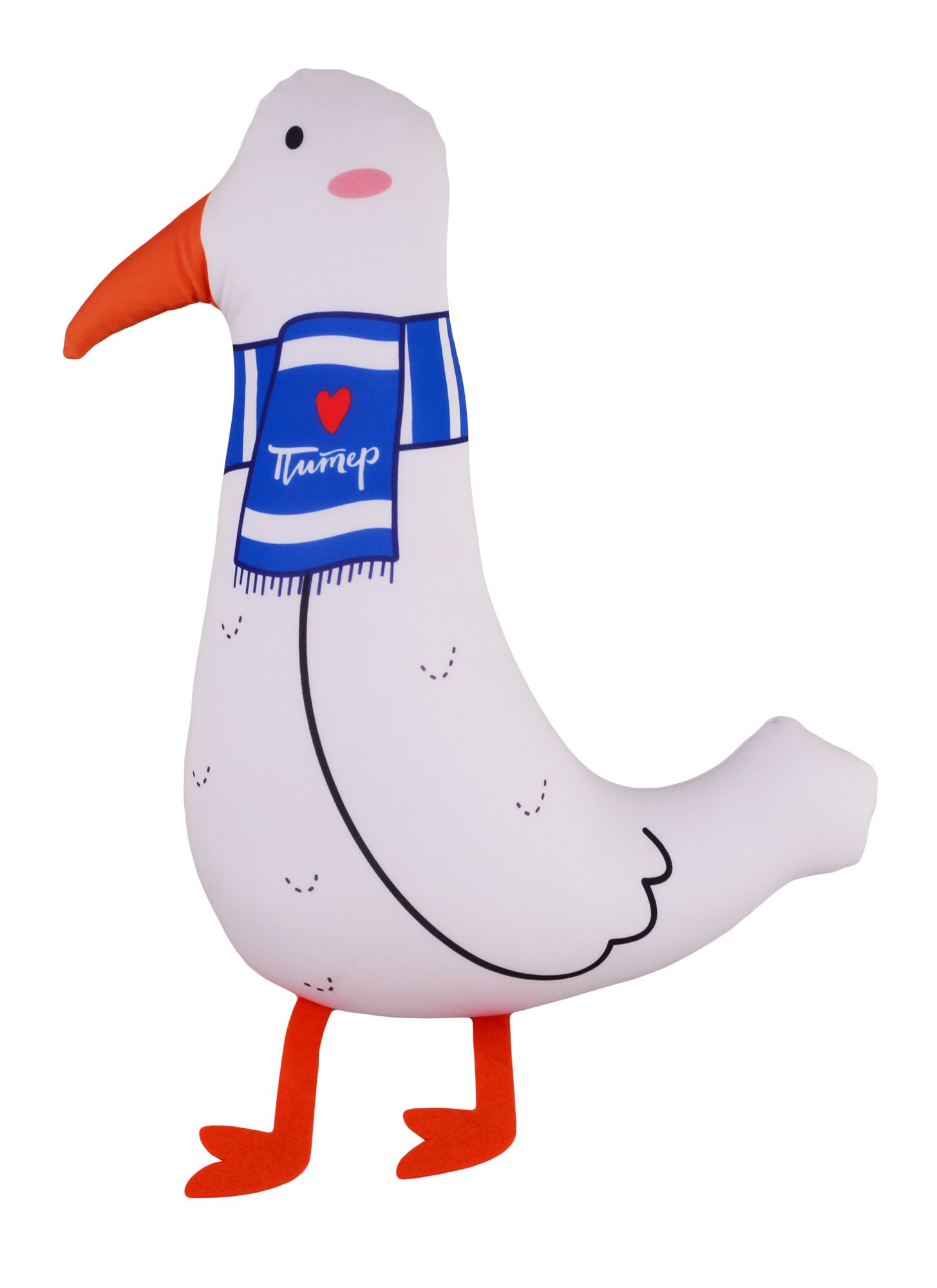 

Подушка декоративная антистресс СПб Чайка с шарфом Люблю Петербург (40х28) (АН2019-43)