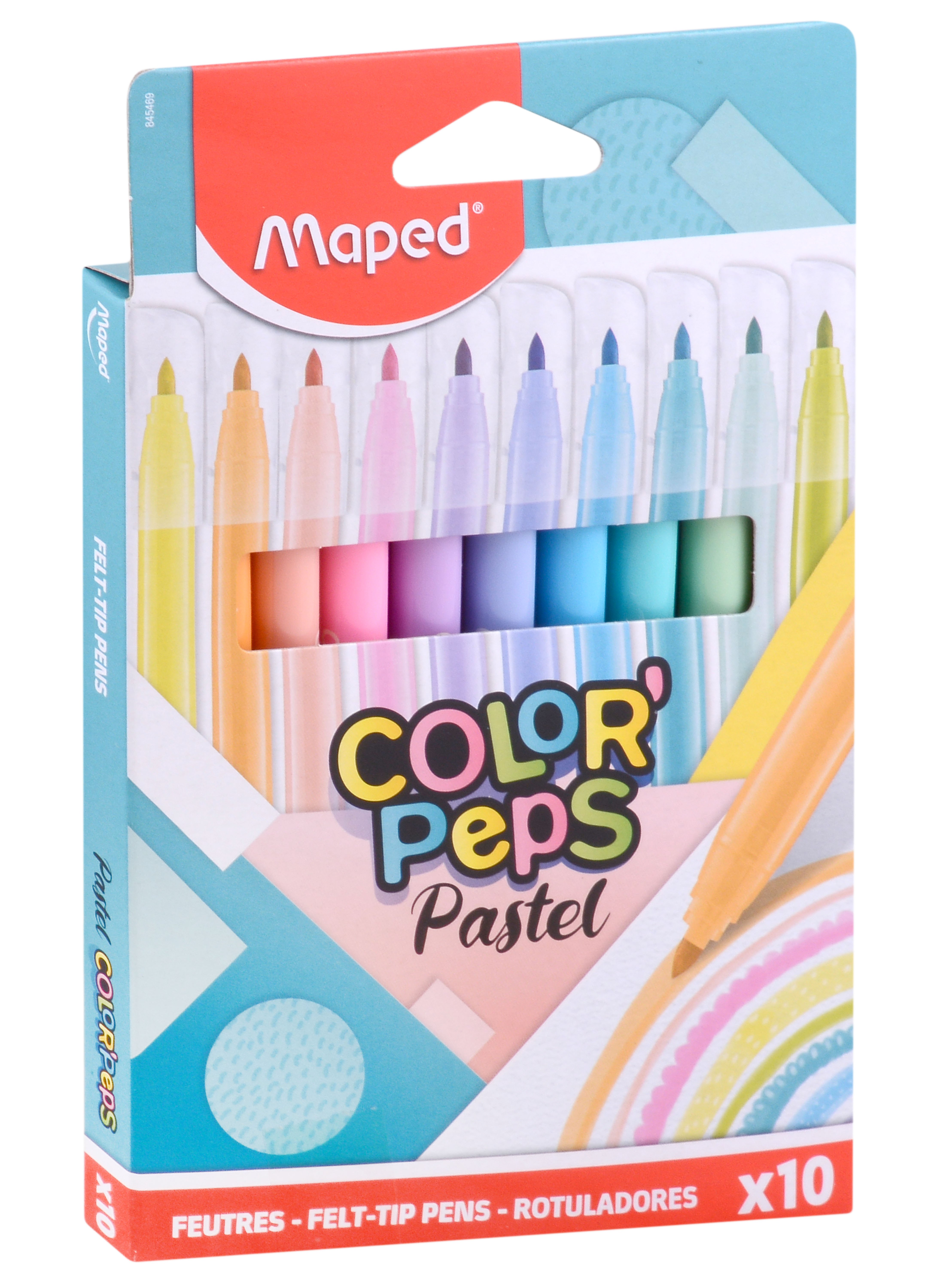 

Фломастеры Maped, Pastel, смываемые 10 цветов