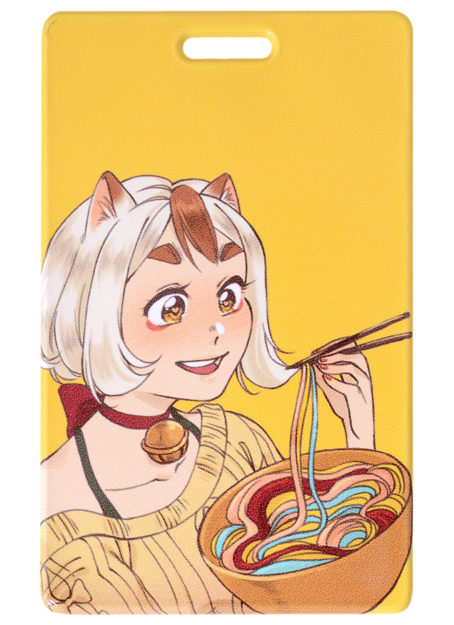 

Чехол для карточек Аниме Девушка-нэко с лапшой (цветная)