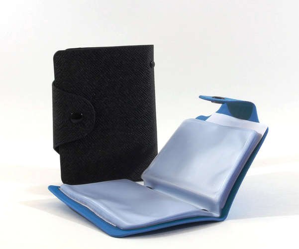 Визитница на кнопке 20 листов желтый розовый оранжевый черный А1-02 165₽