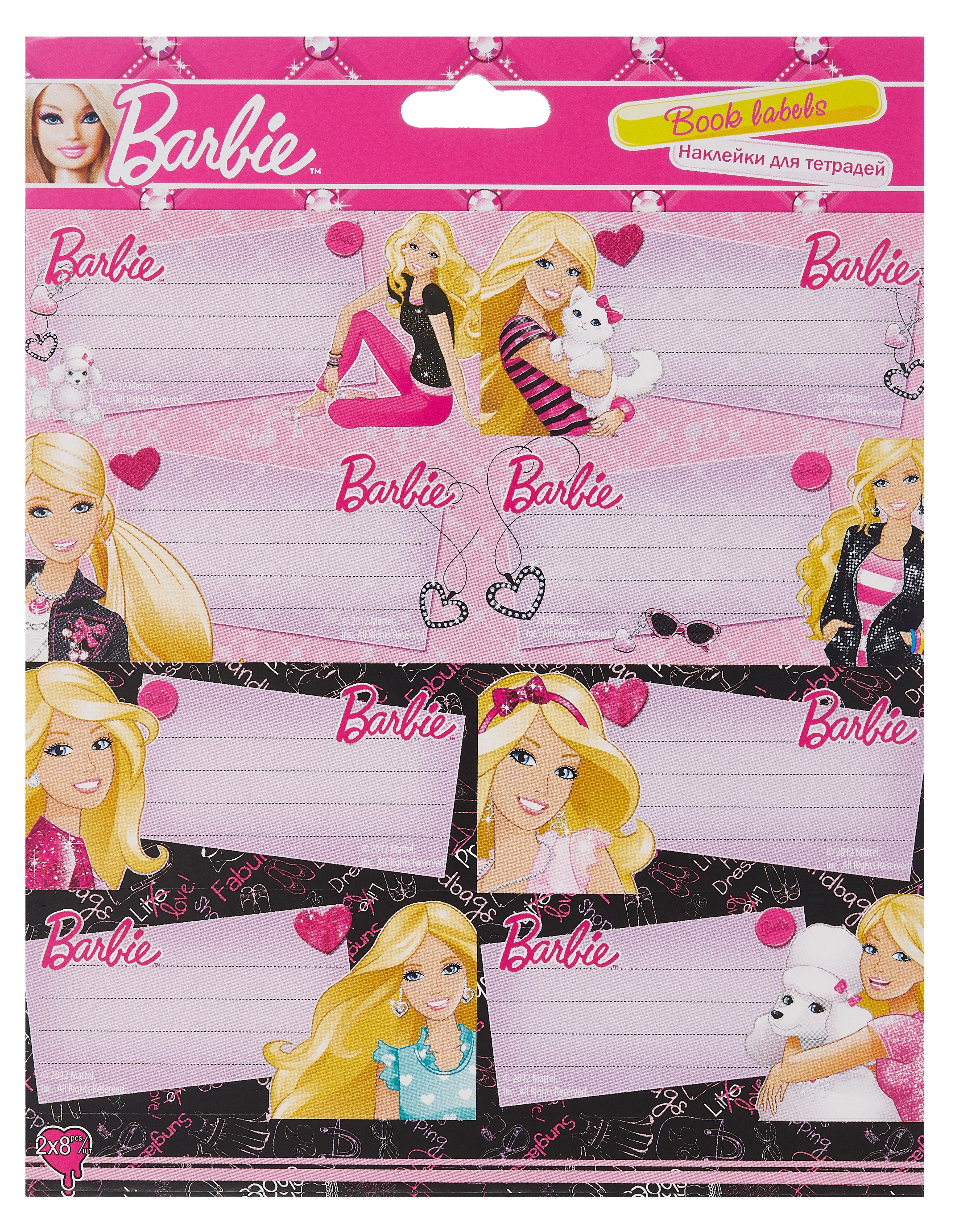 

Наклейки для тетрадей Академия Групп Barbie 77*39мм, 2 листа*8шт BRAB-US1-STCR-BL16