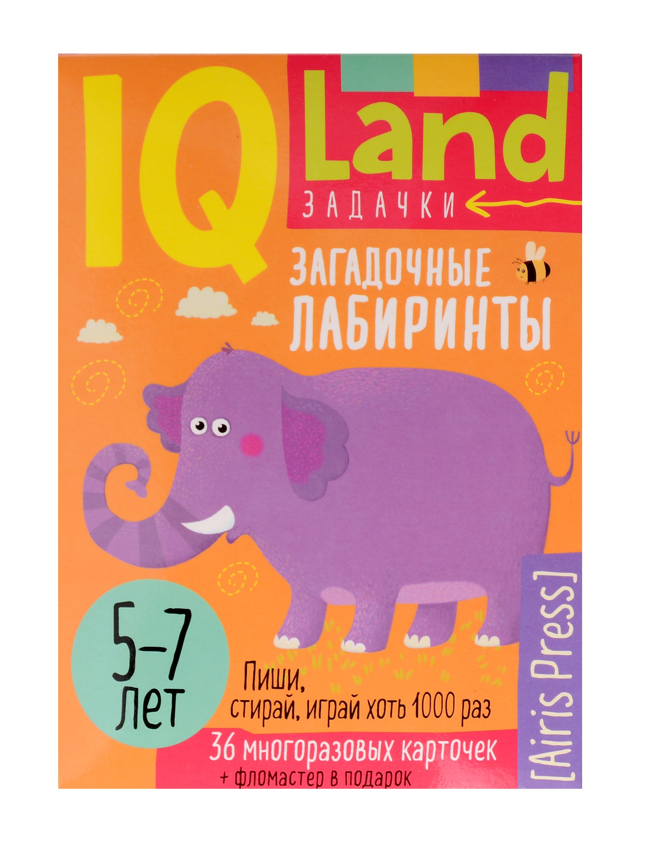 IQ Land Задачки Многоразовые карточки с маркером Загадочные лабиринты 533₽