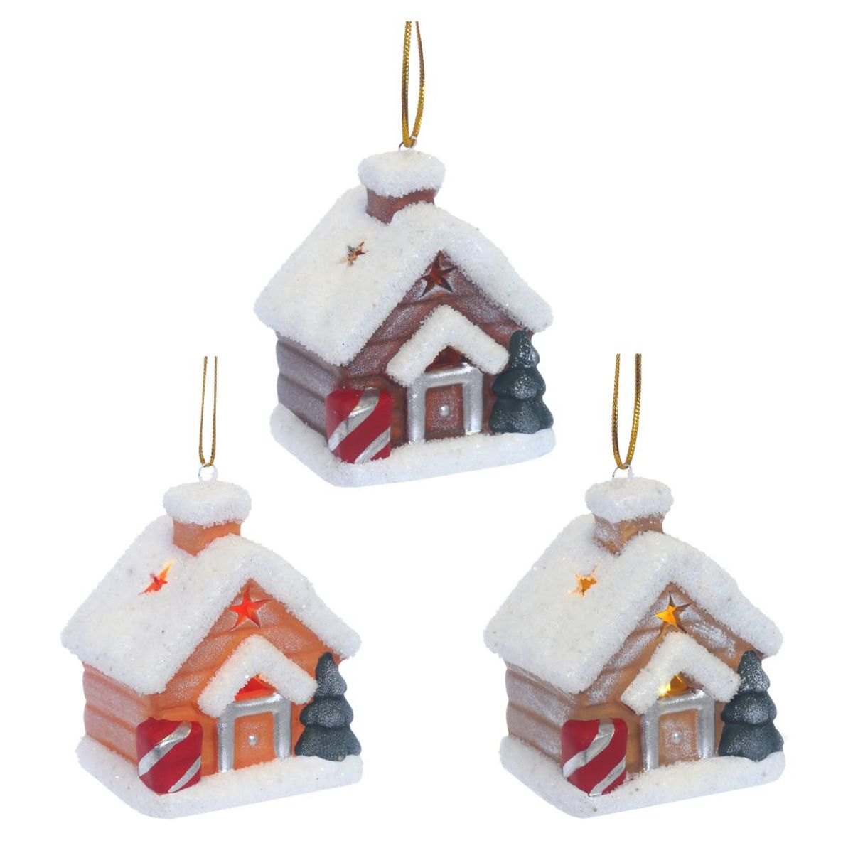 Украшение новогоднее Домик с подсветкой 3 варианта фарфор 6х5х8 753478 429₽