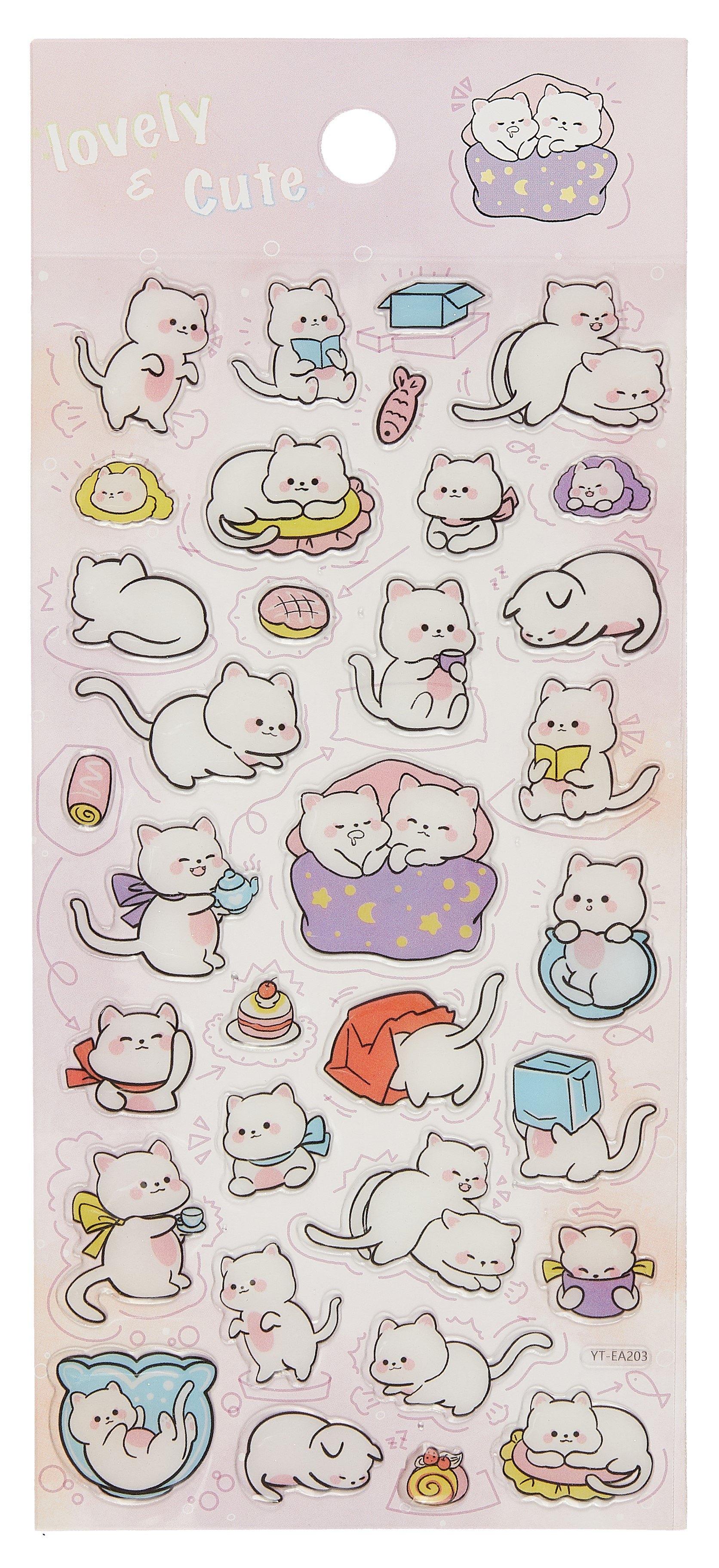 

Наклейки Белые Котики, PVC