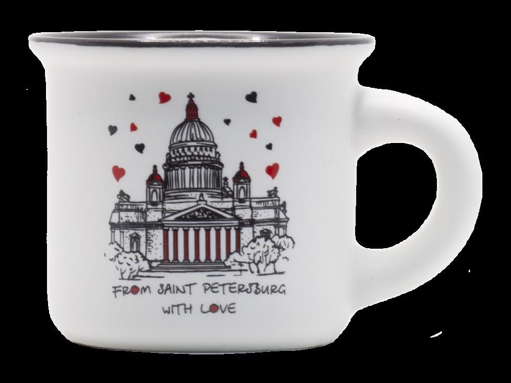 

Кружка From SPb with love. Исаакий, 50мл, белая, матовая, фарфор