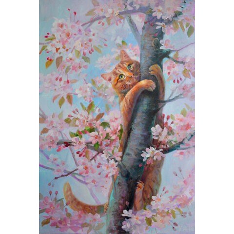 

Алмазная мозаика Кот на дереве, 40*50 см.
