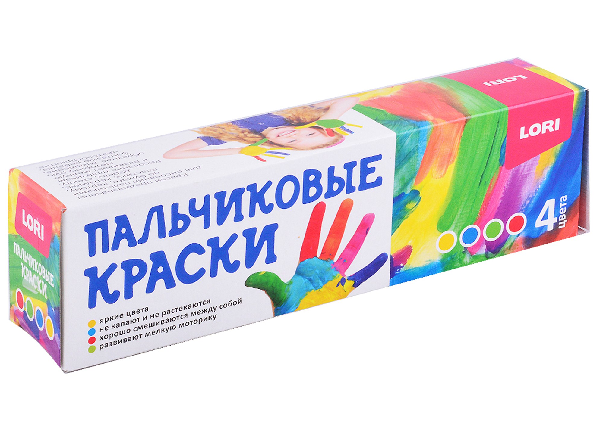 

Пальчиковые краски 4 цв. по 40 мл (LORI) Пкр-005
