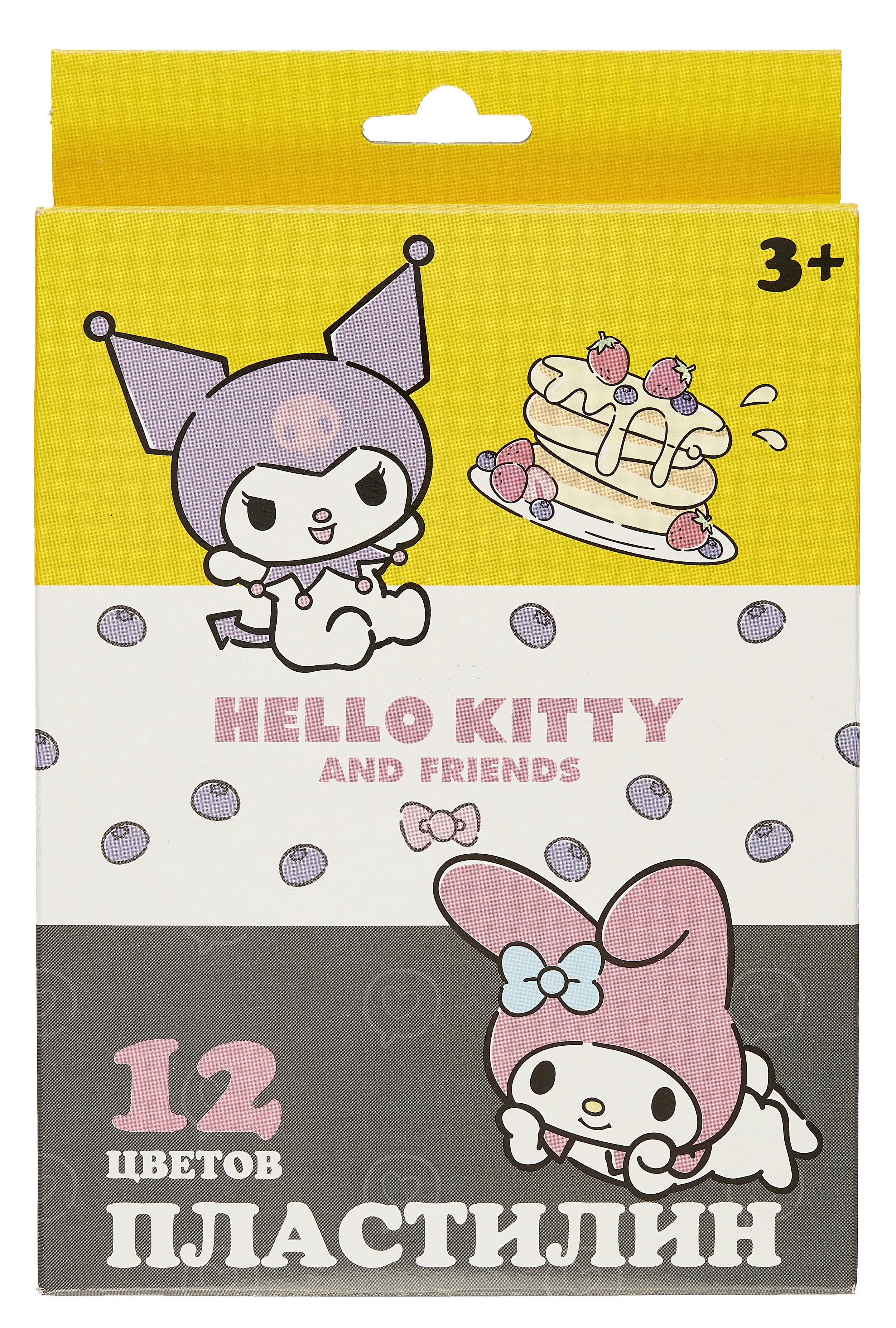 

Пластилин 12цв 240гр "Hello Kitty&friends" к/к, стек