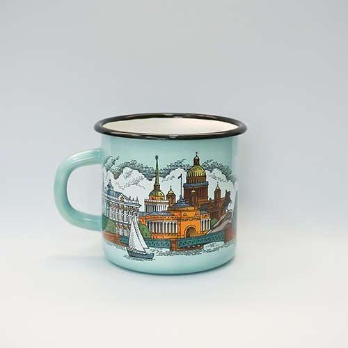 

Сувенир, Ярко Ярко, Кружка, Панорама Санкт-Петербурга Цветная, 8*8*8см, 400мл эмалированная сталь, без коробки