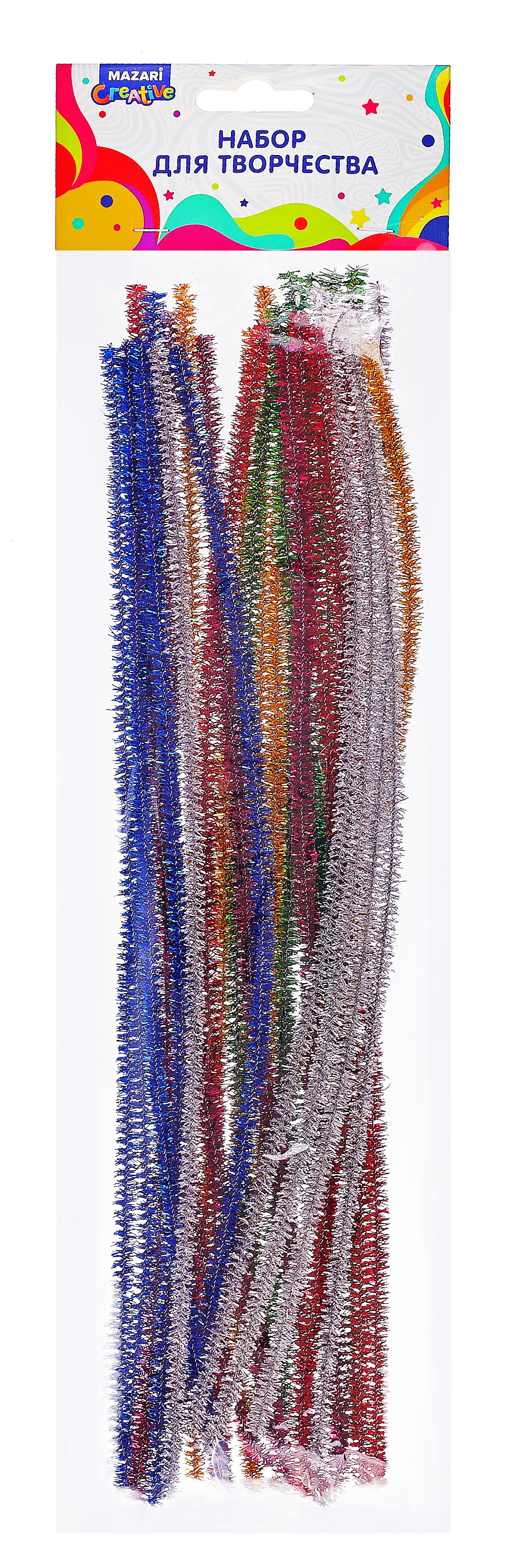 Набор для творчества проволока синельная d06 см длина 30 см 30 шт в упаковке блестящая микс 6 цветов ОПП-пакет с европодвесом 149₽