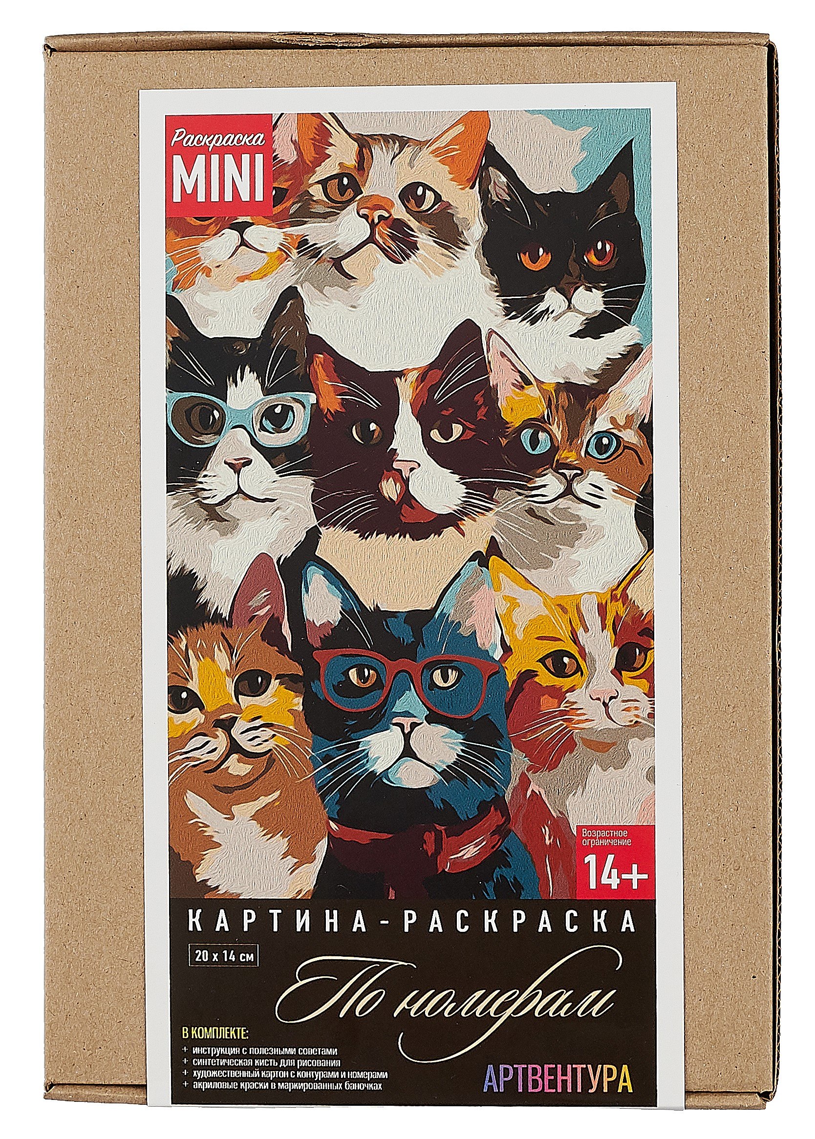 

Картина-раскраска по номерам Mini "Кошачье селфи - 2" (20х14 см)