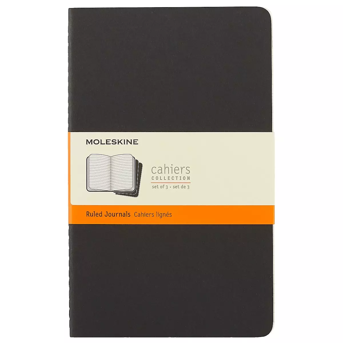 

Набор книг для записей Moleskin Cahier Journal Large, 3 штуки, чёрные, 40 листов, А5