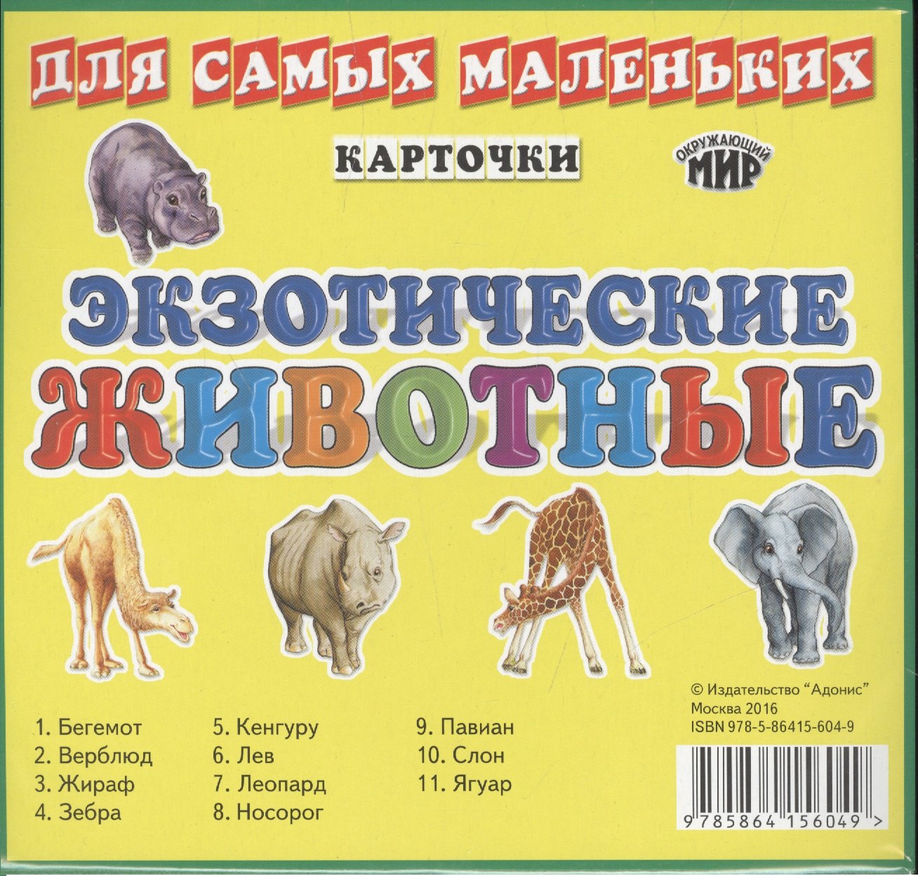 Экзотические животные Набор из 11 карточек 66₽