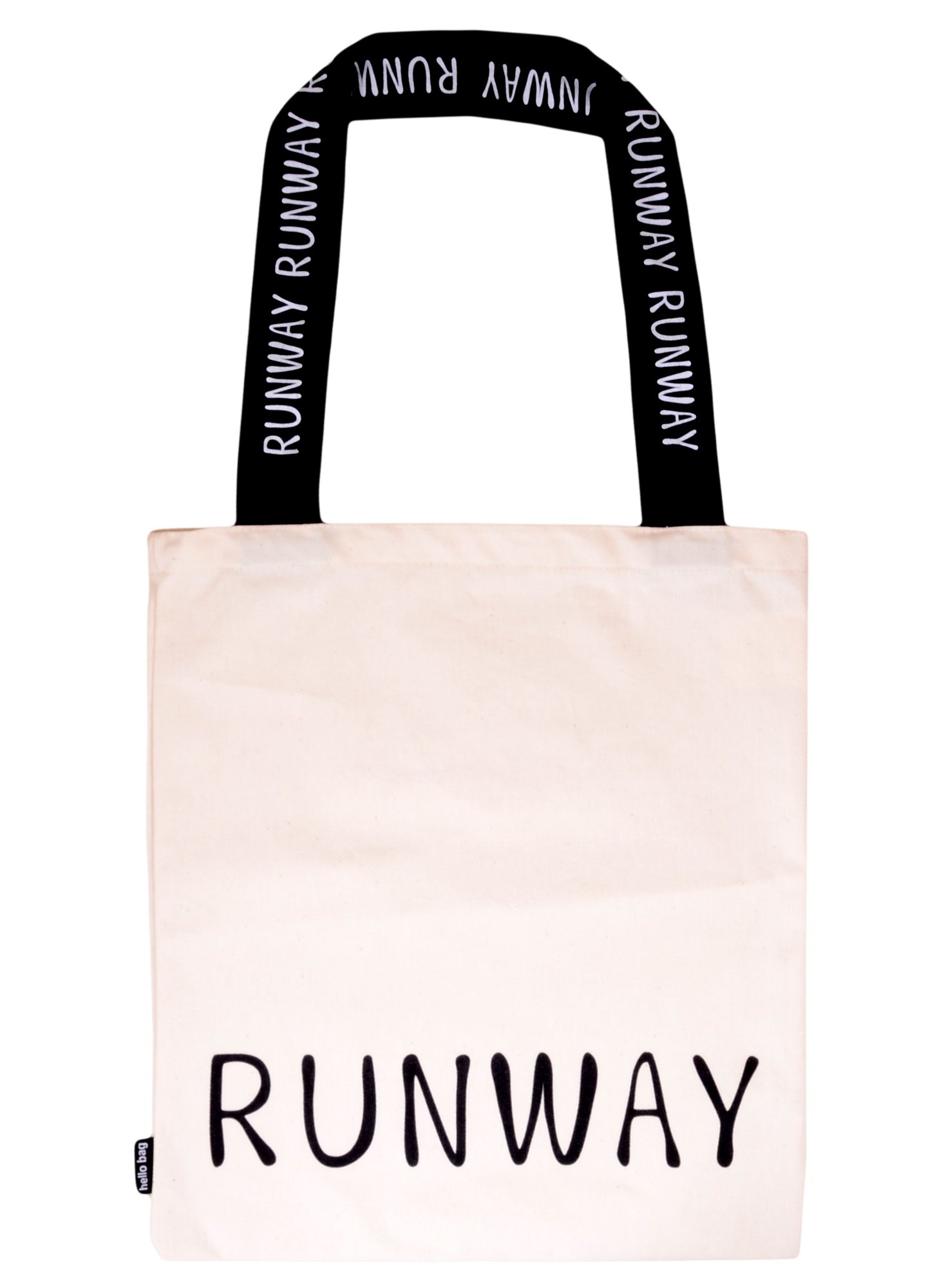 

Сумка-шоппер Runway с надписью на ручках бежевая, текстиль 40см.*32см.