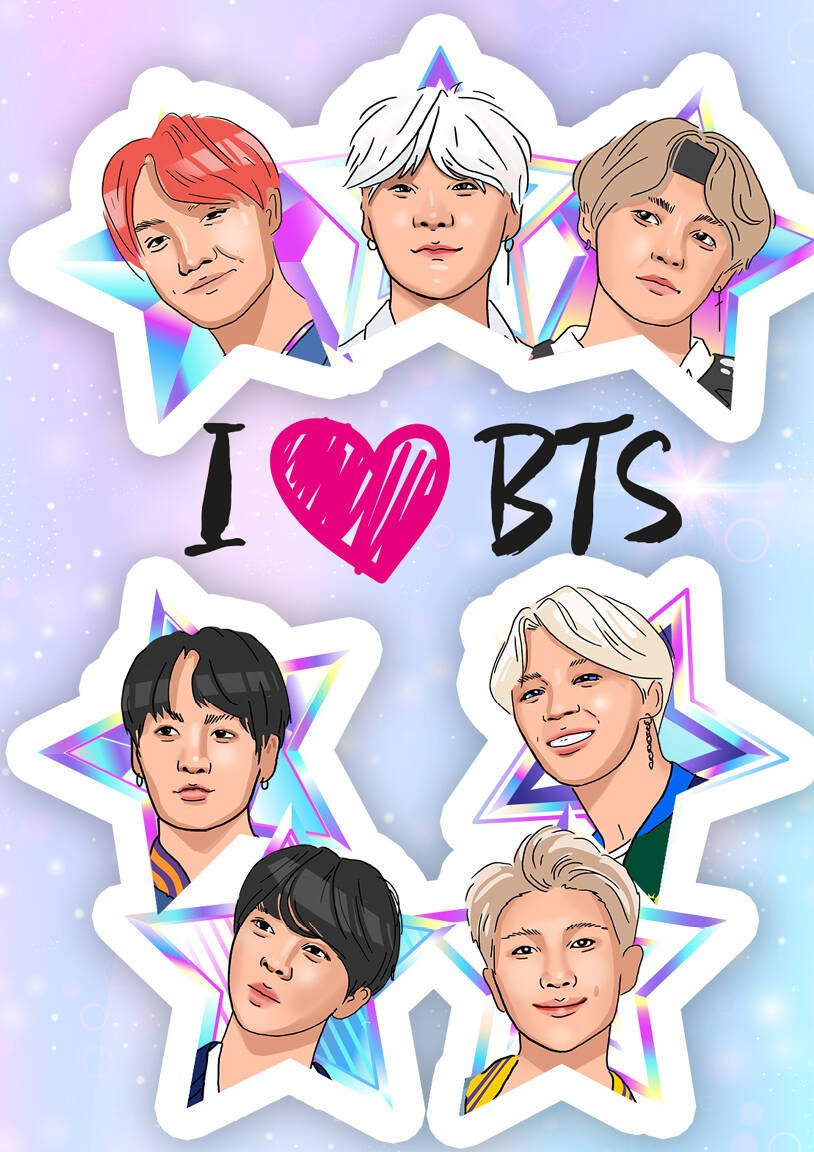 

Обложка для паспорта. I love BTS