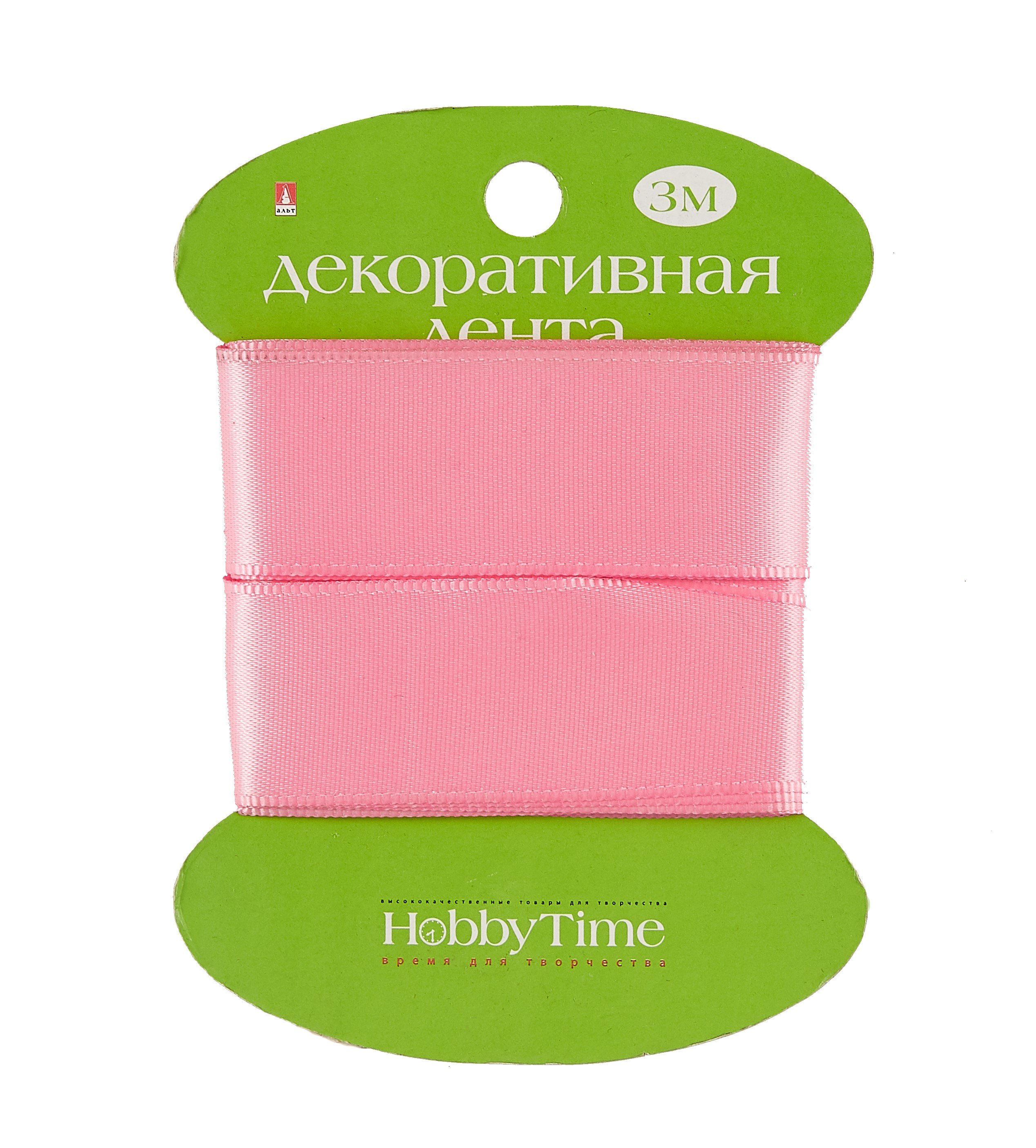 

Лента декоративная атласная, 25мм*3м., РОЗОВАЯ 2-616/13