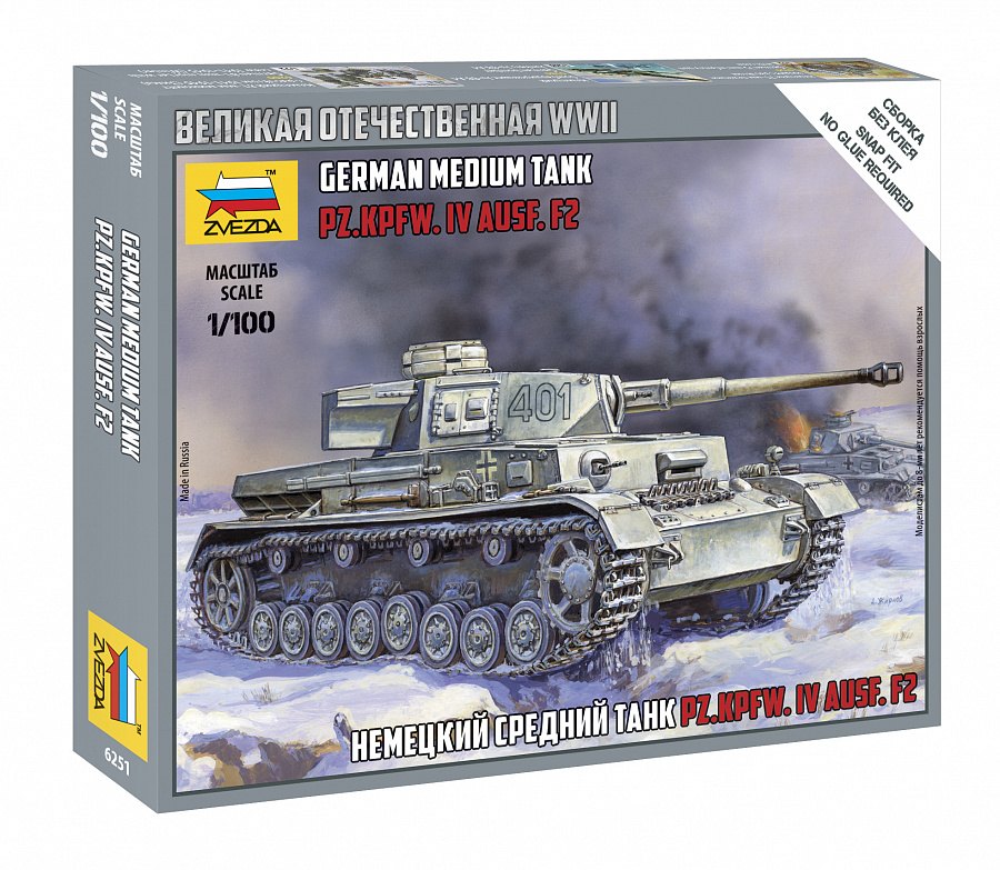 

Сборная модель Немецкий средний танк T-IV F2, 6251, ЗВЕЗДА