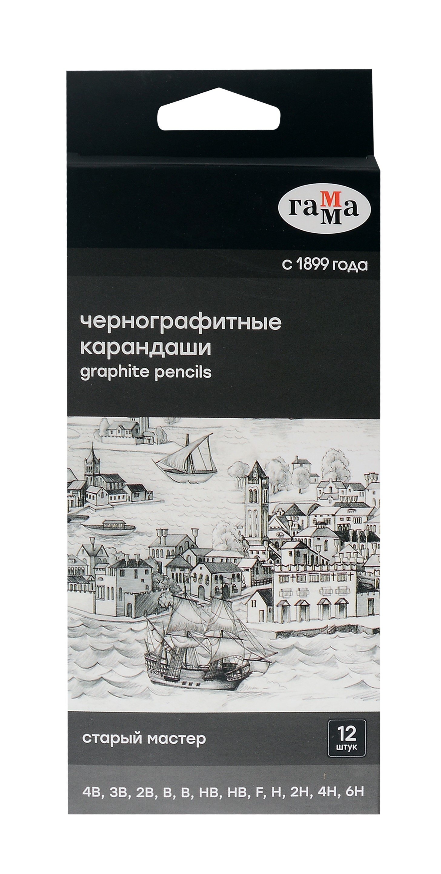 

Карандаши ч/гр 12шт "Старый мастер", 4B-6H, к/к, ГАММА