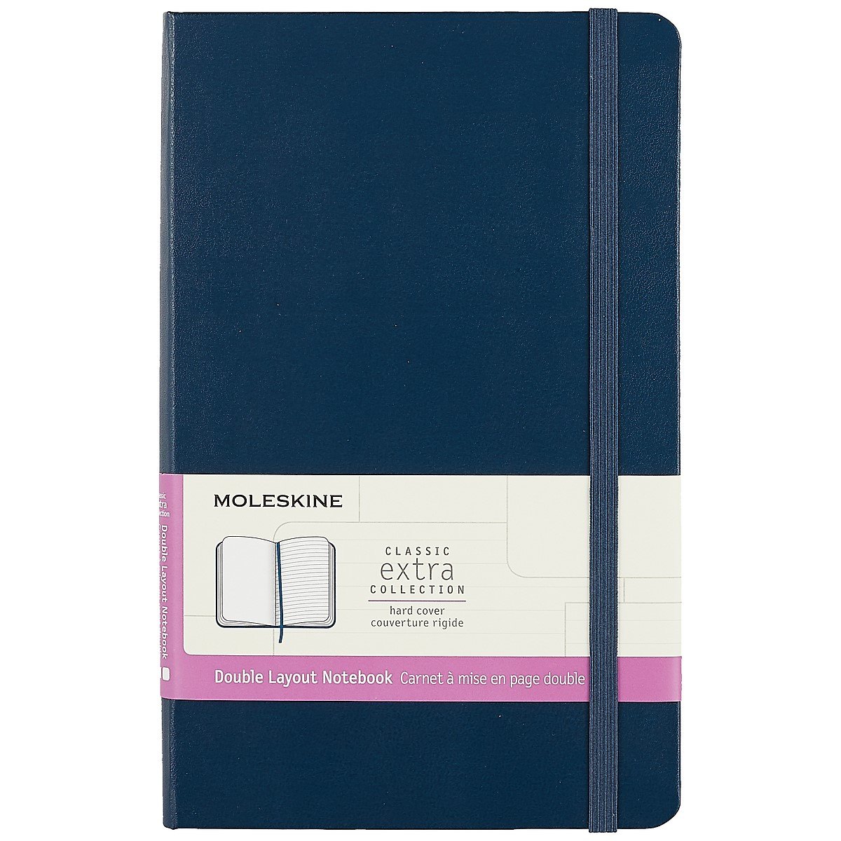 

Книга для записей А5 120л лин./нелин. "CLASSIC DOUBLE Large" тв.обл., синий, ляссе, инд.уп., Moleskine