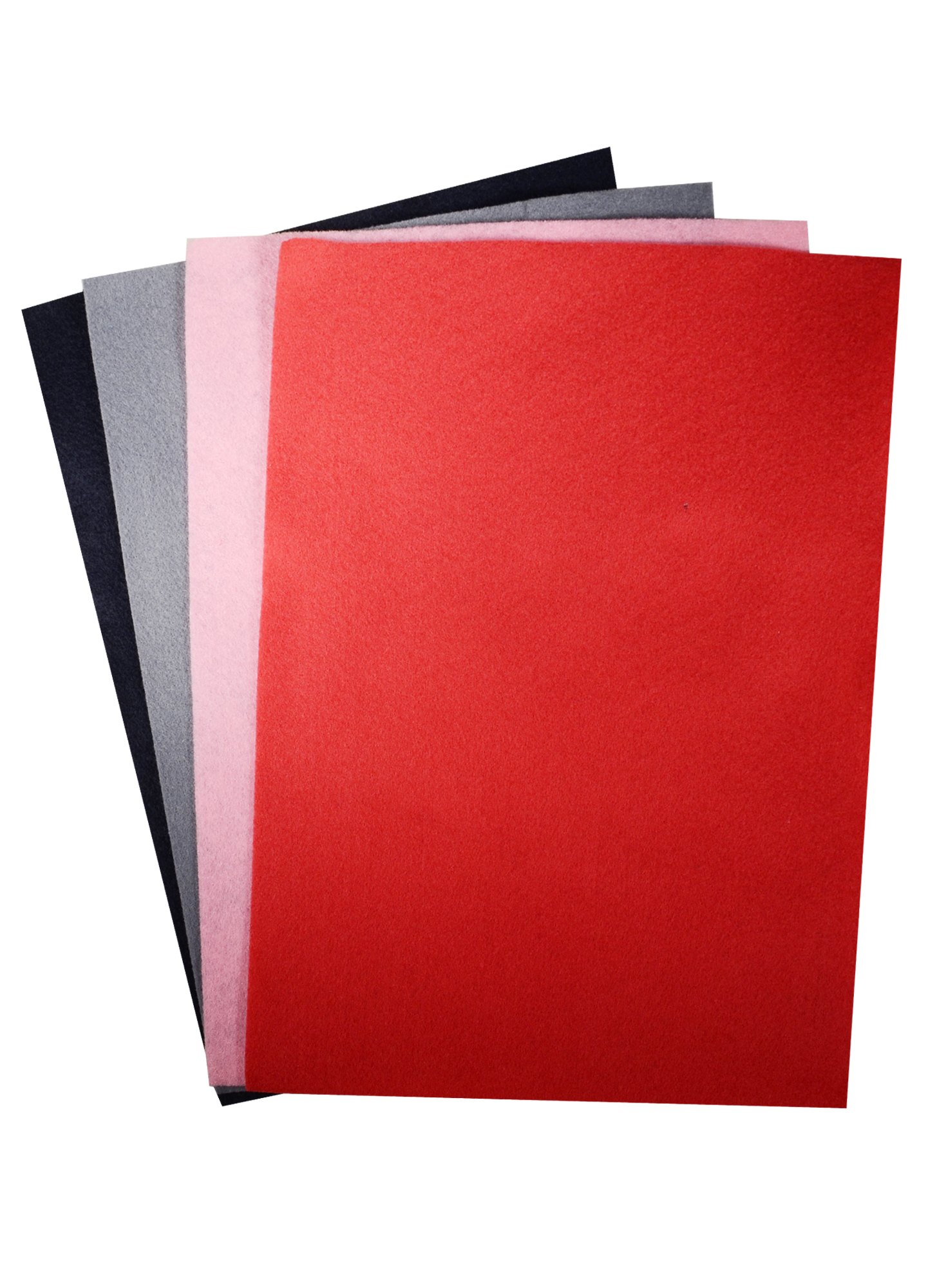 Набор листов фетр А4 4 шт чер сер роз коралл упаковка 11-ChnArts Hunan-J12 130₽